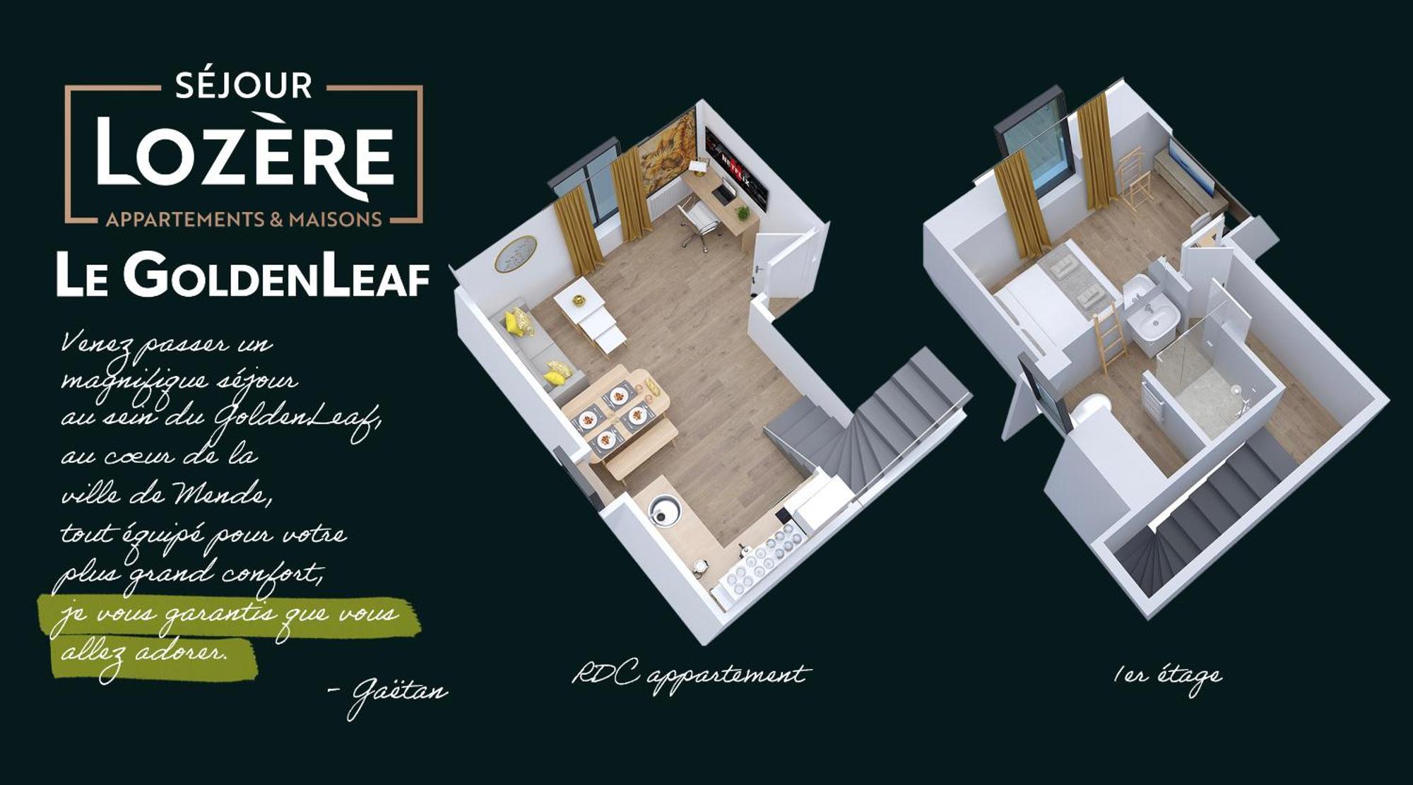 Apartment Le Goldenleaf - Netflix/wi-fi Fibre - Sejour Lozere